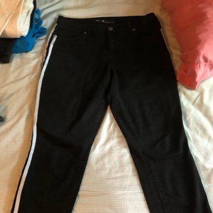 Side stripe Seven7 brand black ankle jean